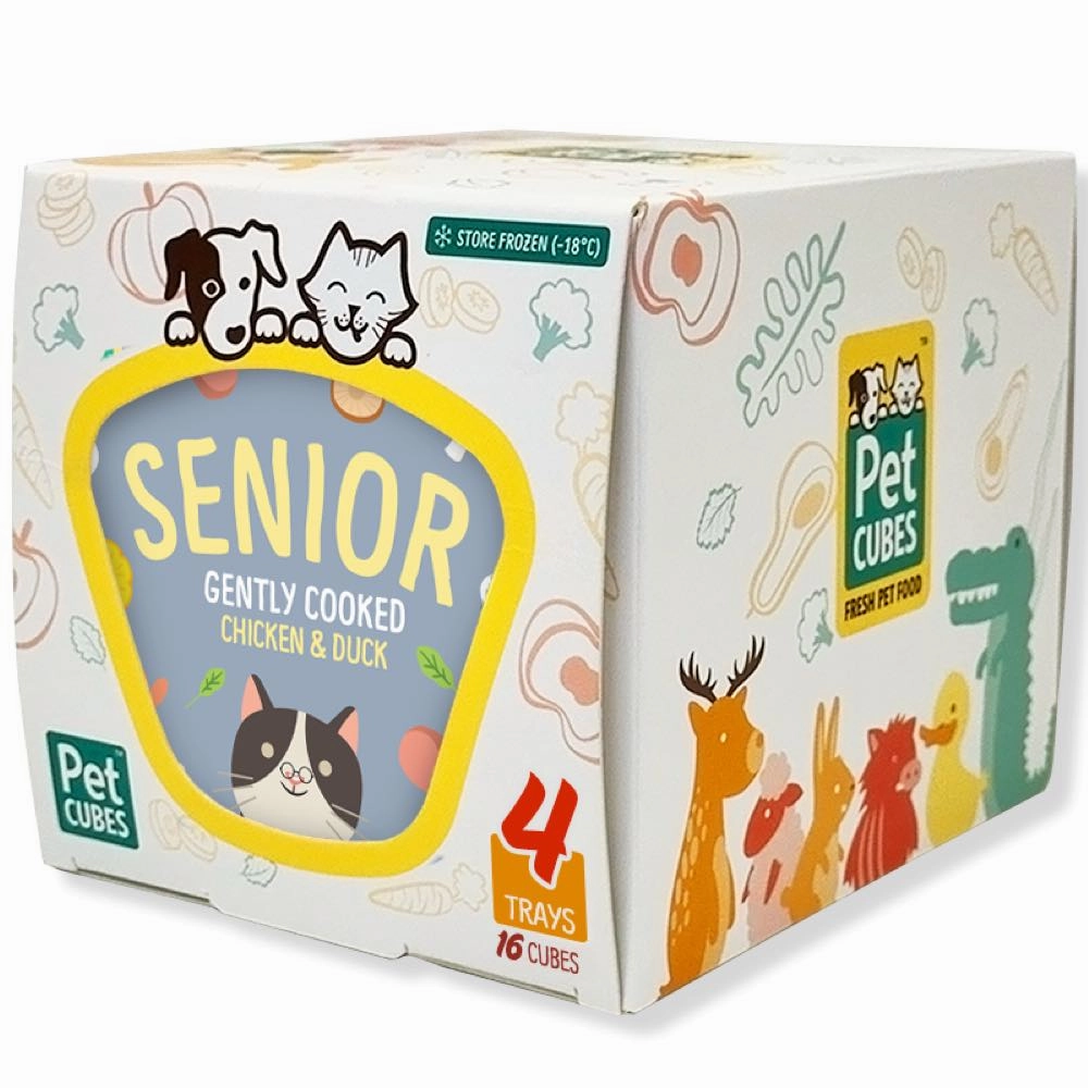 PetCubes Gently Cooked Chicken & Duck Senior Frozen Cat Food 1.28kg natural cat food soft cat treats freeze dried cat food organic cat treats indoor cat food