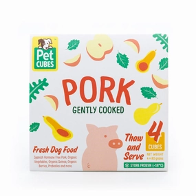 PetCubes Gently Cooked Pork Grain-Free Frozen Dog Food 2.24kg dog sweater dog tuxedo dog dress holiday dog outfit dog birthday shirt