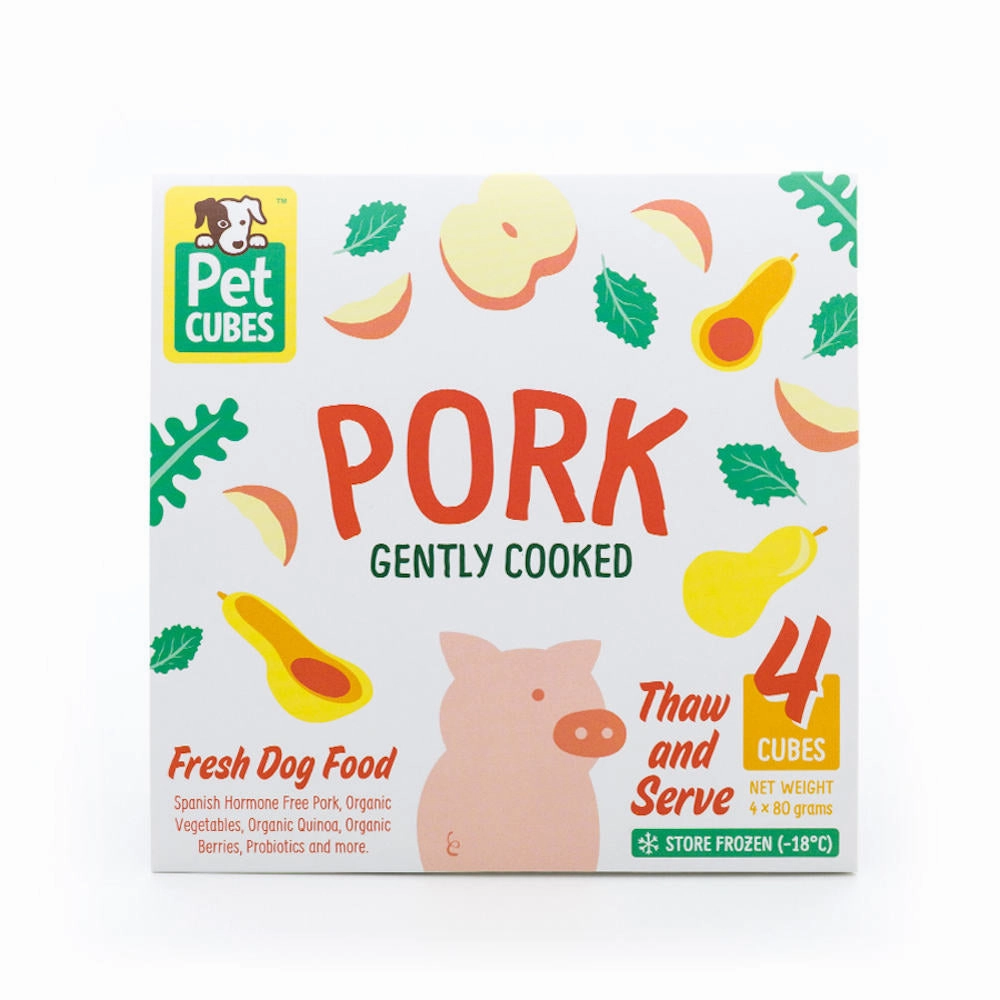 PetCubes Gently Cooked Pork Grain-Free Frozen Dog Food 2.24kg dog sweater dog tuxedo dog dress holiday dog outfit dog birthday shirt