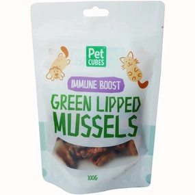 PetCubes Green Lipped Mussels Grain-Free Treats For Cats & Dogs 100g dog chew toys dog dental chews durable chew toys puppy chew toy bone chew