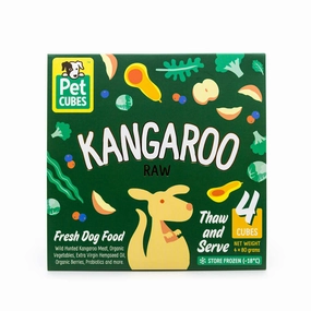 PetCubes Raw Kangaroo Grain-Free Frozen Dog Food 2.25kg dog sweater dog tuxedo dog dress holiday dog outfit dog birthday shirt