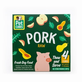 PetCubes Raw Pork Grain-Free Frozen Dog Food 2.25kg dog sweater dog tuxedo dog dress holiday dog outfit dog birthday shirt