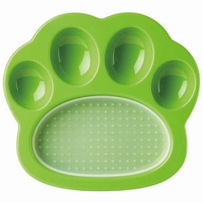 PetDreamHouse PAW 2-In-1 Mini Interactive Slow Feeder For Cats & Dogs (Green Paw) cat leash cat bowtie cat hat cat bandana cat costume
