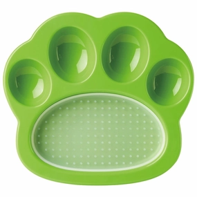 PetDreamHouse PAW 2-In-1 Mini Interactive Slow Feeder For Cats & Dogs (Green Paw) dog puzzle toy dog slow feeder dog treat ball dog brain toy dog feeder toy