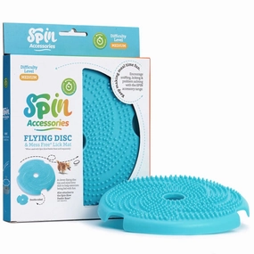 PetDreamHouse SPIN Accessories Interactive Slow Feeder Add-On For Cats & Dogs (Blue Flying Disc) cat leash cat bowtie cat hat cat bandana cat costume