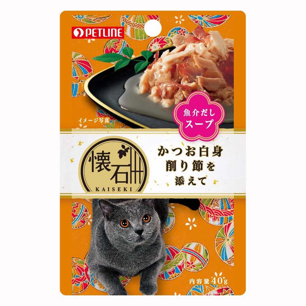 Petline Kaiseki Katsuo White Meat with Kezuribushi in Soup Pouch Cat Food 40g x 12 (Exp 1Aug25) dog travel bag car seat cover pet carrier for car training leash dog training whistle