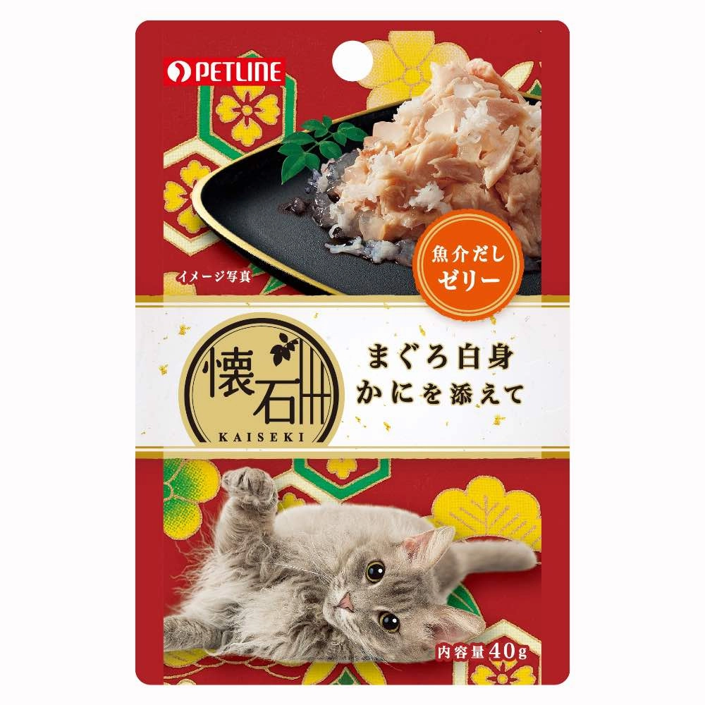 Petline Kaiseki Pouch Maguro White Meat with Crab in Jelly Pouch Cat Food 40g x 12 natural cat food soft cat treats freeze dried cat food organic cat treats indoor cat food