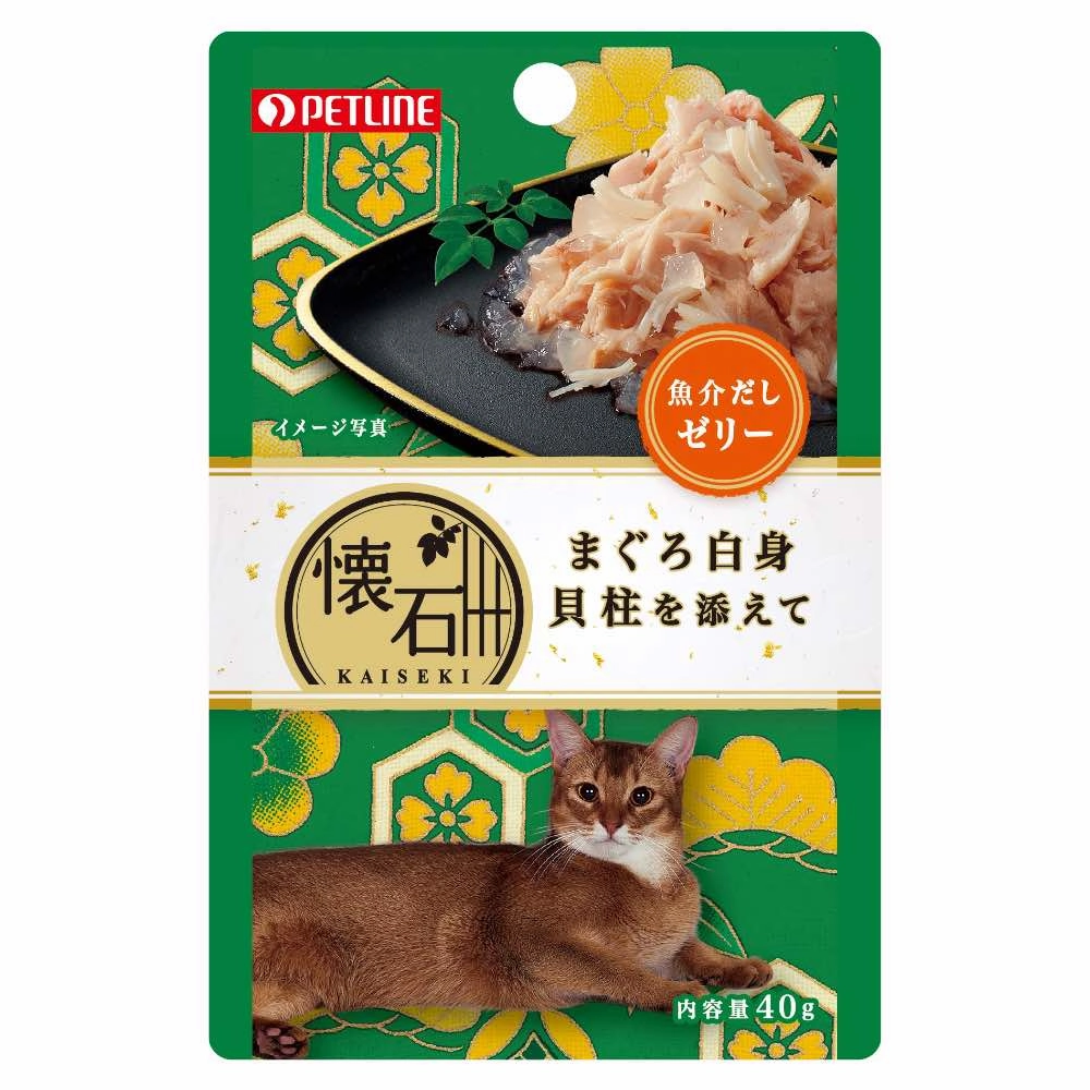Petline Kaiseki Pouch Maguro White Meat with Scallop in Jelly Pouch Cat Food 40g x 12 dog travel bag car seat cover pet carrier for car training leash dog training whistle
