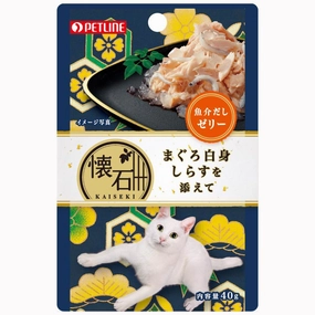 Petline Kaiseki Pouch Maguro White Meat with Shirasu in Jelly Pouch Cat Food 40g x 12 dog travel bag car seat cover pet carrier for car training leash dog training whistle