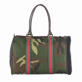 Petote JL Duffel Dog Carrier Camo With Stripe dog bowtie leather collar dog charm dog party wear dog scarf set