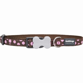 Pink Spots on Brown Dog Collar dog leash harness set dog leash clip rope dog leash retractable leash