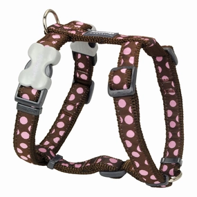 Pink Spots on Brown Dog Harness dog leash harness set dog leash clip rope dog leash retractable leash