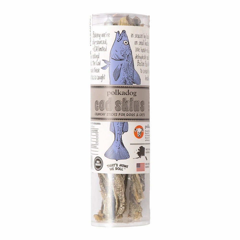 Polkadog Cod Skin Jerky Grain-Free Treats For Cats & Dogs (Tube) dog supplies dog food toys accessories dog bed
