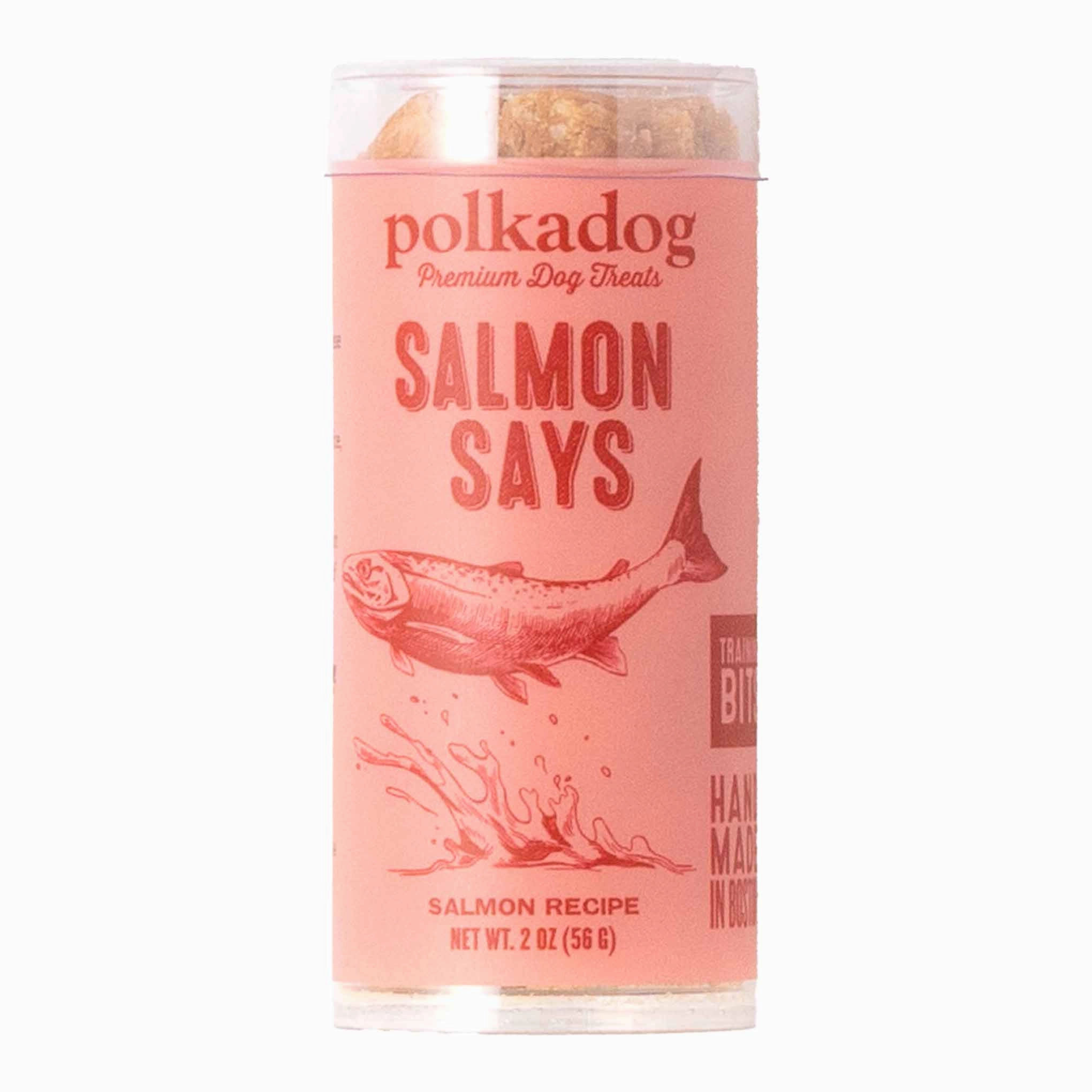 Polkadog Salmon Says Training Bits Treats For Cats & Dogs 2oz (Mini Tube) dog sweater dog tuxedo dog dress holiday dog outfit dog birthday shirt