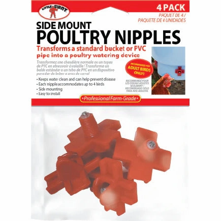 Poultry Nipples, 4 pk, Red