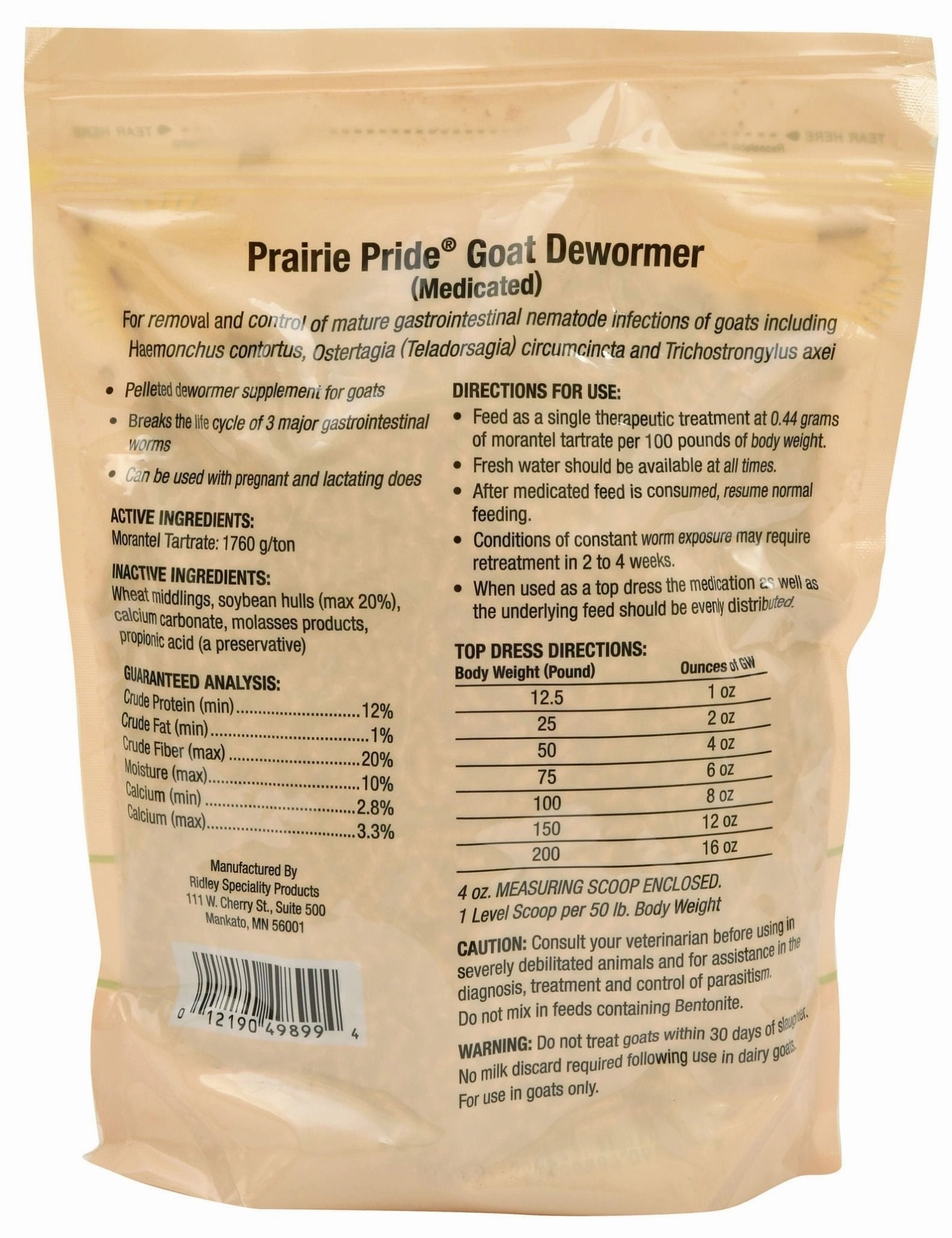 Prairie Pride Pelleted Goat Dewormer, 3 lb