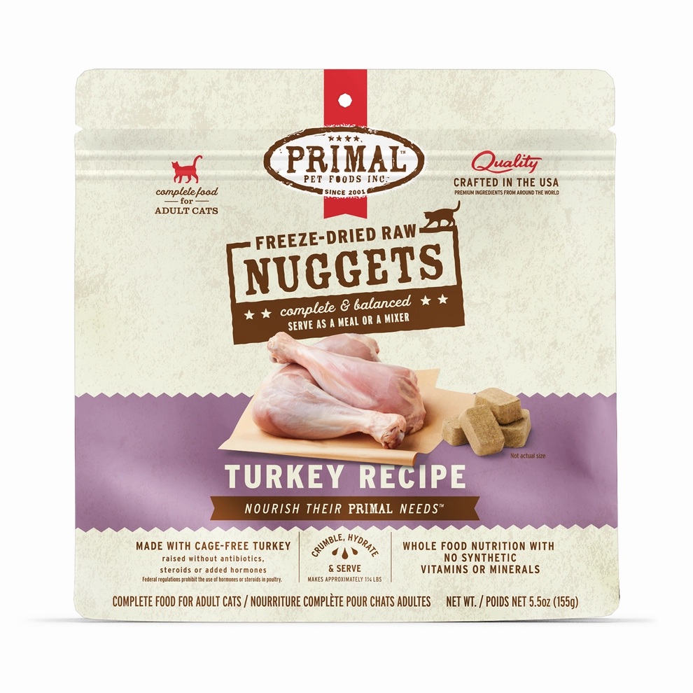Primal Freeze Dried Nuggets Grain Free Turkey Formula Cat Food