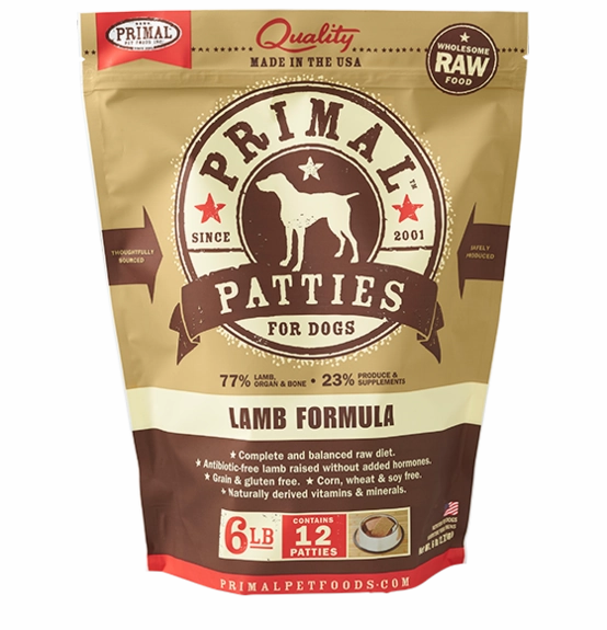 Primal Frozen Raw Dog Food Lamb
