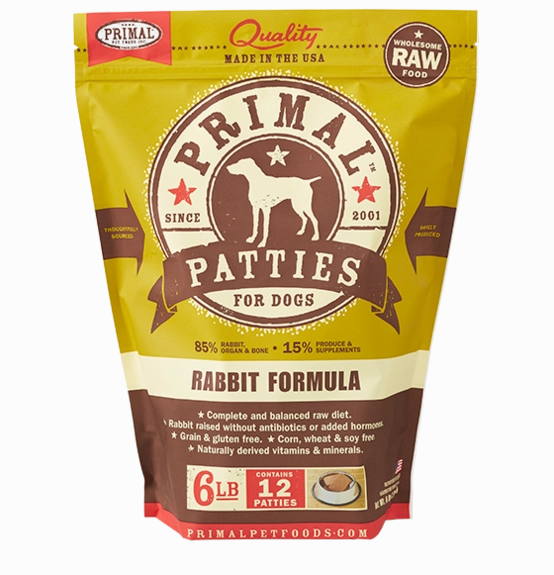 Primal Frozen Raw Dog Food Rabbit