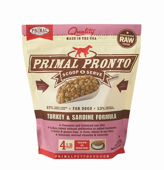 Primal Frozen Raw Dog Food Turkey & Sardine