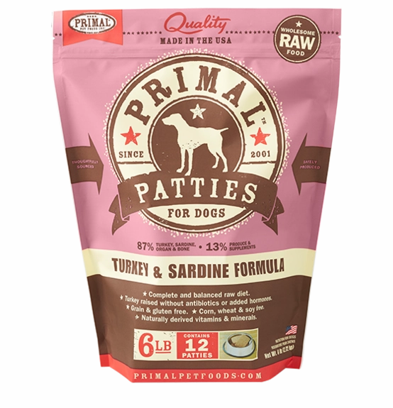 Primal Frozen Raw Dog Food Turkey & Sardine