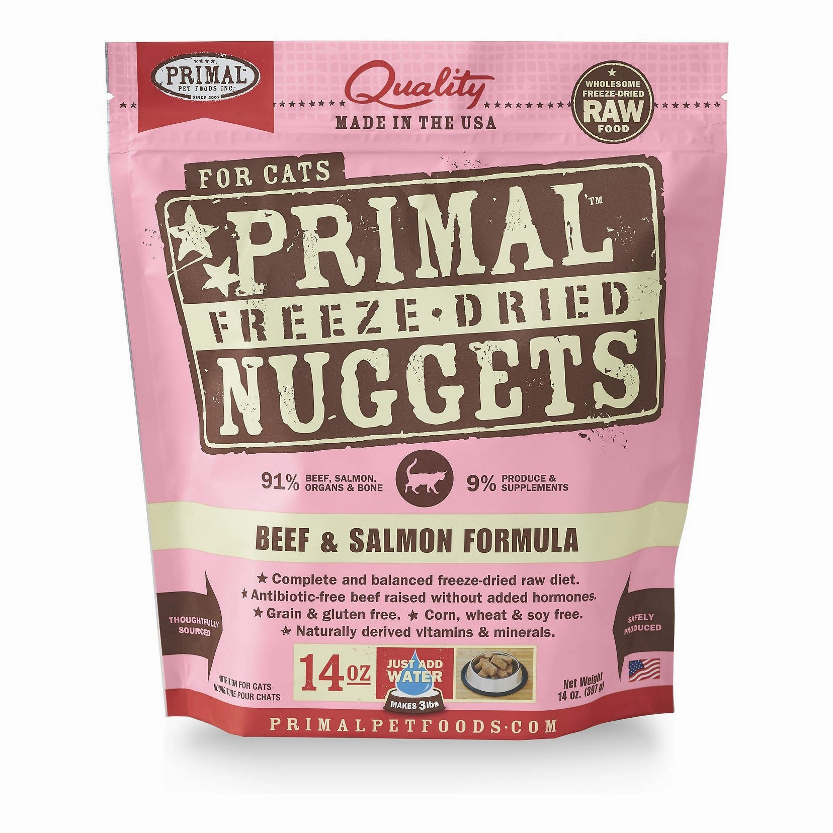Primal Nuggets Beef & Salmon Freeze-Dried Cat Food cat treats toys for cats cat hair remover cat cleaning supplies cat food bowl