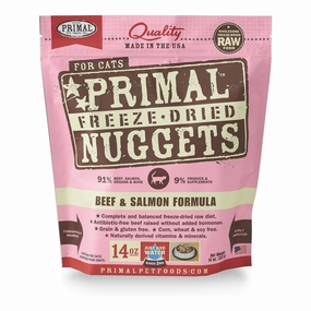 Primal Nuggets Beef & Salmon Freeze-Dried Cat Food cat supplies cat house cat tree cat feeder cat collar
