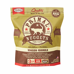 Primal Venison Nuggets Frozen Cat Food cat supplies cat house cat tree cat feeder cat collar