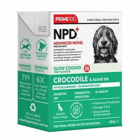 Prime100 NPD Slow Cooked Crocodile & Algae Oil Wet Dog Food 354g dog sweater dog tuxedo dog dress holiday dog outfit dog birthday shirt