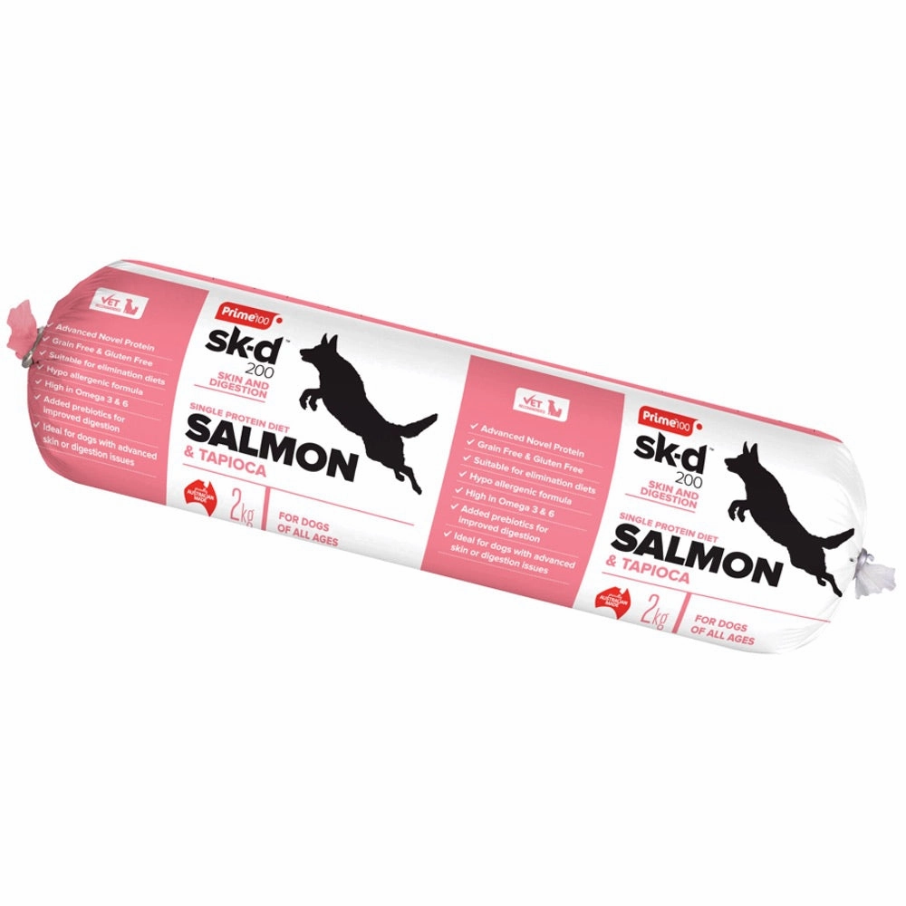 Prime100 SPD Salmon & Tapioca Grain Free Cooked Chilled Roll Dog Food 2kg (Exp 8Aug25)
