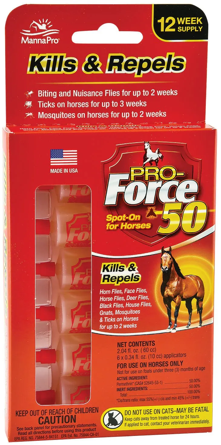 Pro Force 50 Spot On Topical Fly Treatment for Horses