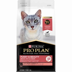 Pro Plan Fussy & Beauty Salmon Adult Dry Cat Food 1.5kg kitten food wet kitten food kitten milk kitten treats grain free kitten food
