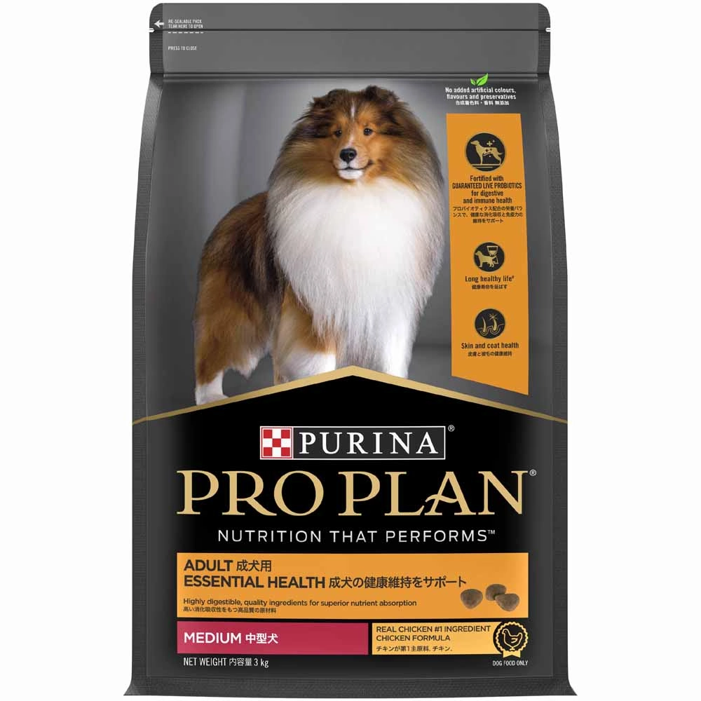 Pro Plan Medium Adult Chicken Formula with Probiotics Dry Dog Food 15kg