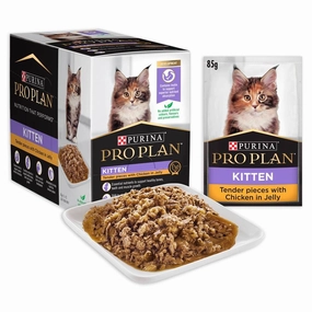 Pro Plan Tender Chicken In Jelly Kitten Pouch Cat Food 85g x 12 dog travel bag car seat cover pet carrier for car training leash dog training whistle