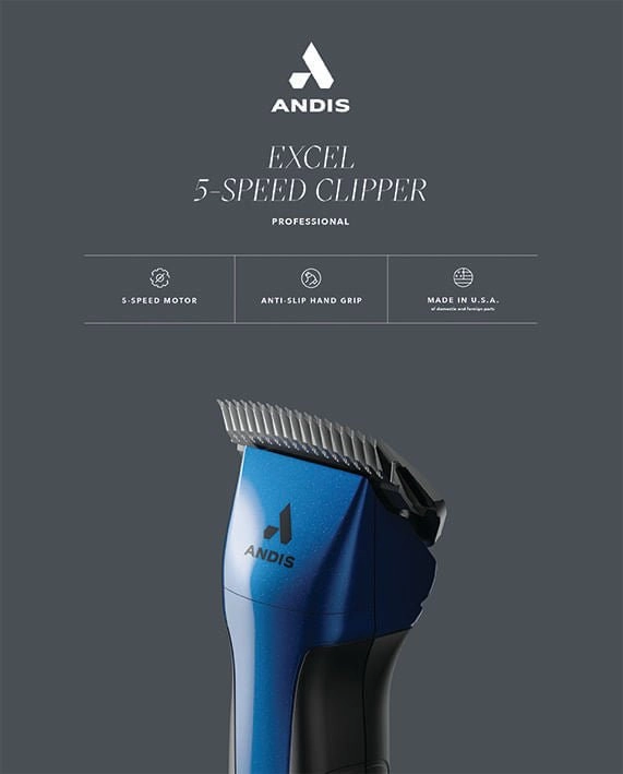 ProClip Excel 5-Speed Clipper with Super Blocking Blade, Indigo Blue