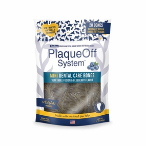 ProDen PlaqueOff Mini Dental Care Bones Vegetable Fusion & Blueberry Flavor Grain-Free Dog Treats 340g dog supplies dog food toys accessories dog bed
