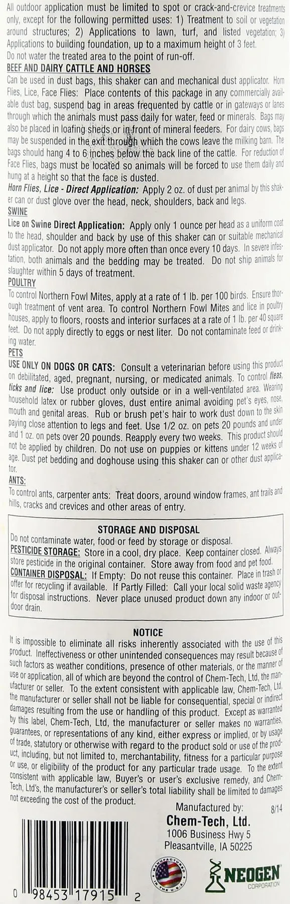 Prozap Insectrin Dust, 2 lb Shaker for Fly Control