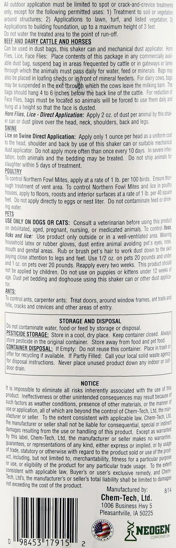 Prozap Insectrin Dust, 2 lb Shaker for Fly Control