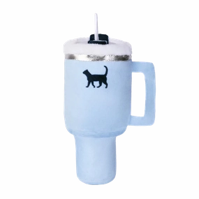 PUPROAR Kitty Cup Tumbler Plush Cat Toy with Catnip & Crinkle Paper - Chambray Blue cat toys interactive cat toys cat teaser wand cat balls cat laser pointer