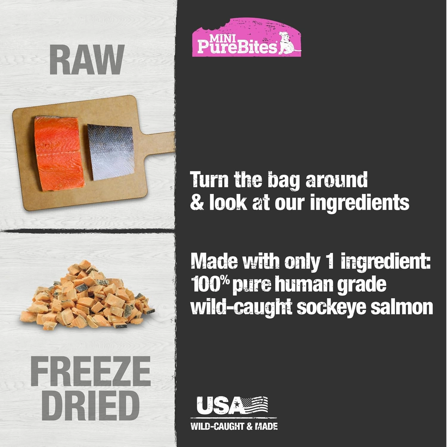 PureBites Freeze Dried Mini Training Treats - Salmon 49g