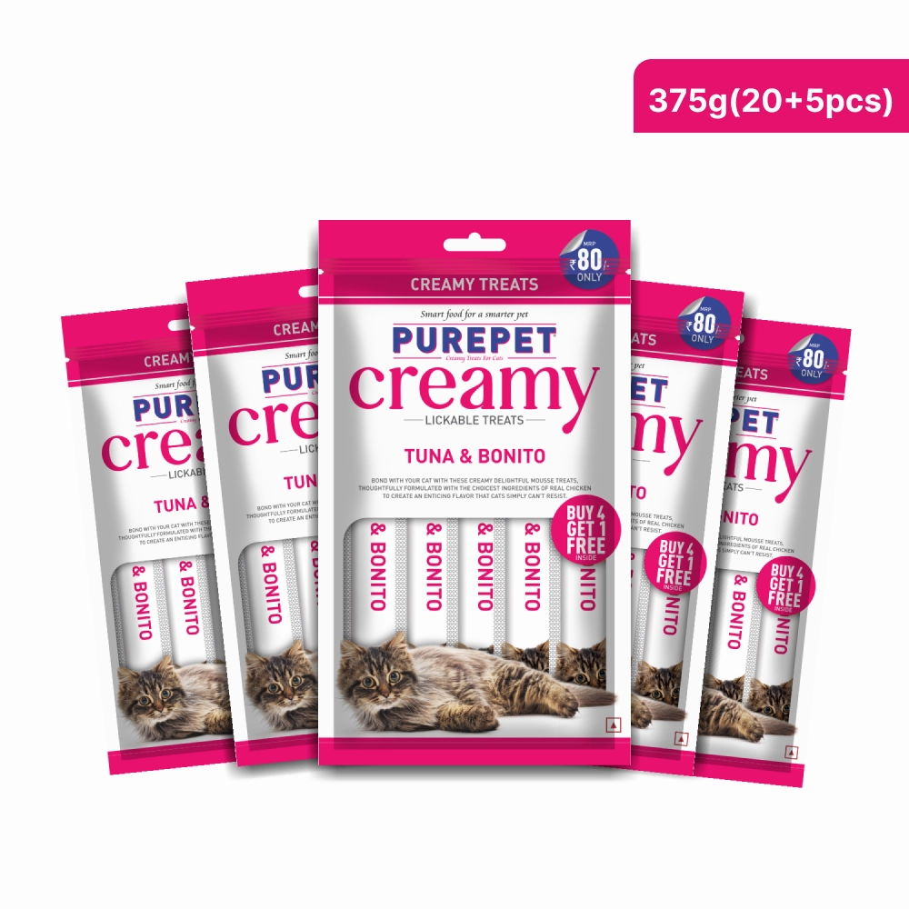 Purepet Tuna and Bonito Lickable Creamy Treats for Cats
