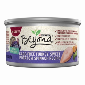 Purina Beyond Cage Free Turkey, Sweet Potato & Spinach Recipe Canned Cat Food cat calming diffuser cat stress relief anxiety cat treats cat relaxing spray pet mood aid