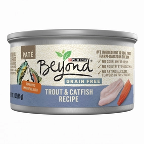 Purina Beyond Grain-Free Trout & Catfish Pate Recipe Canned Cat Food cat calming diffuser cat stress relief anxiety cat treats cat relaxing spray pet mood aid