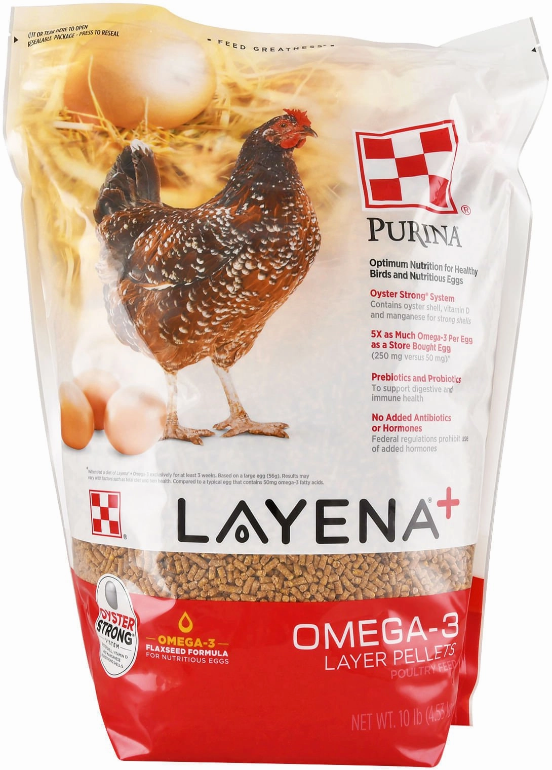 Purina Layena Plus Omega-3 Poultry Feed Pellet