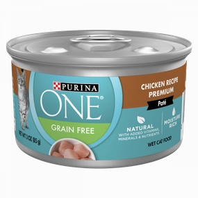 Purina ONE Grain Free Pate Chicken Canned Cat Food cat calming diffuser cat stress relief anxiety cat treats cat relaxing spray pet mood aid