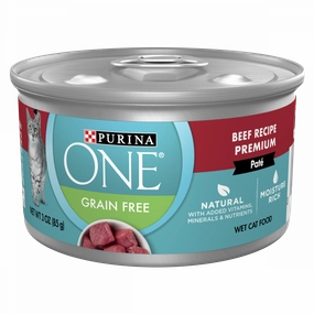Purina ONE Grain Free Premium Pate Beef Canned Cat Food cat calming diffuser cat stress relief anxiety cat treats cat relaxing spray pet mood aid