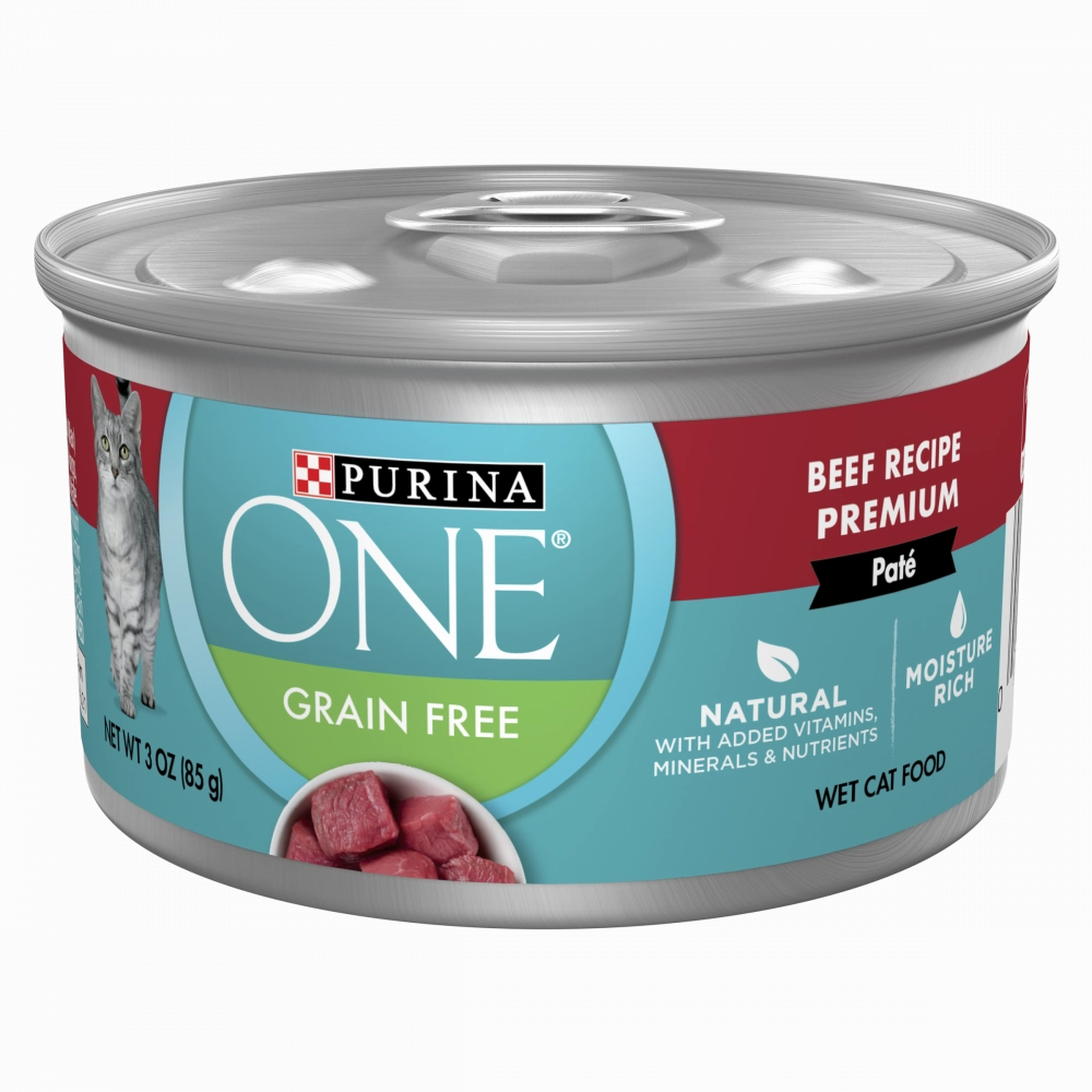 Purina ONE Grain Free Premium Pate Beef Canned Cat Food cat calming diffuser cat stress relief anxiety cat treats cat relaxing spray pet mood aid