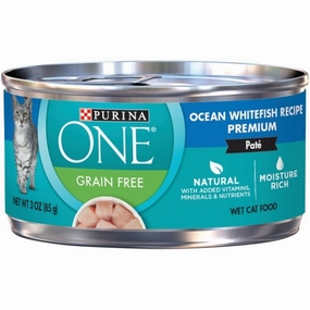 Purina ONE Grain Free Premium Pate Whitefish Canned Cat Food cat calming diffuser cat stress relief anxiety cat treats cat relaxing spray pet mood aid