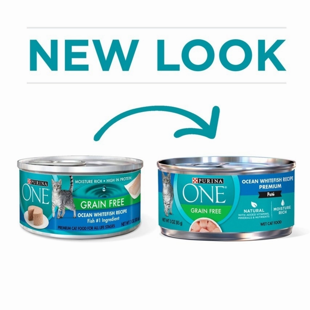 Purina ONE Grain Free Premium Pate Whitefish Canned Cat Food