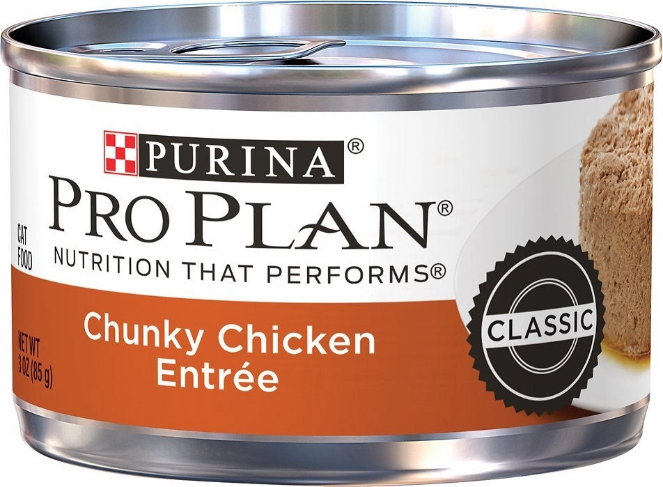 Purina Pro Plan Classic Chicken Chunky Entree Canned Cat Food cat supplies cat house cat tree cat feeder cat collar